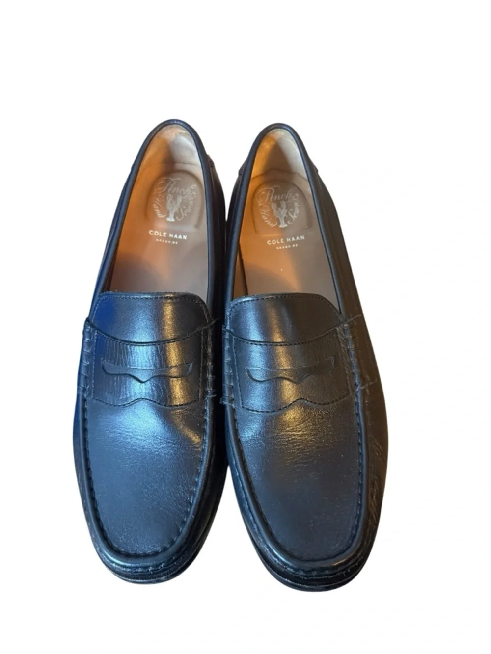 Cole Haan Men’s Black Leather Pinch Penny Loafers